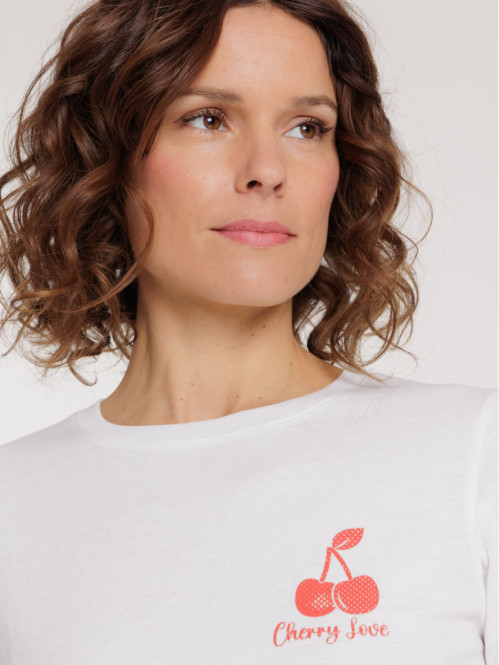 Tee-shirt motif cerise femme