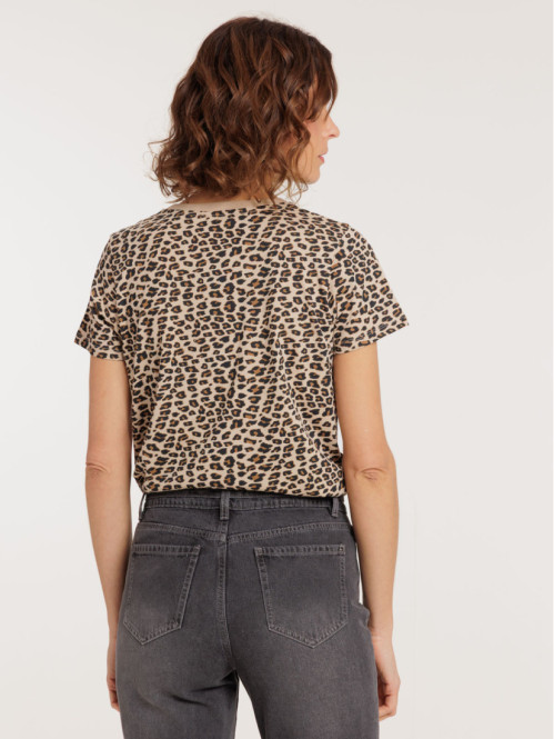 Tee-shirt motif léopard femme