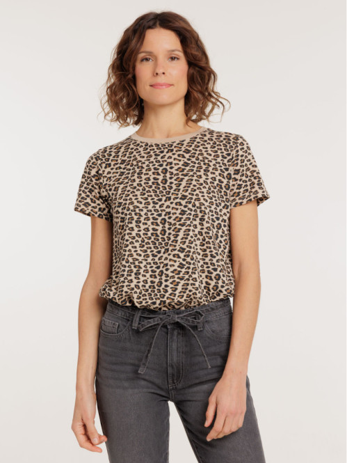 Tee-shirt motif léopard femme