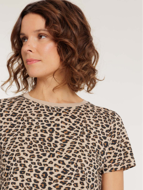 Tee-shirt motif léopard femme