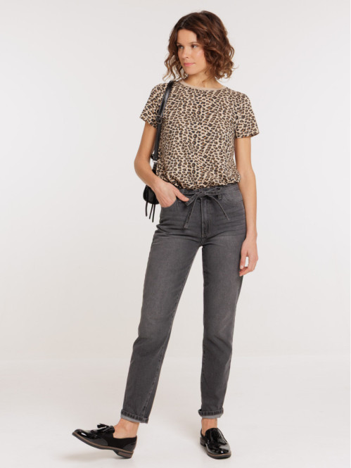 Tee-shirt motif léopard femme