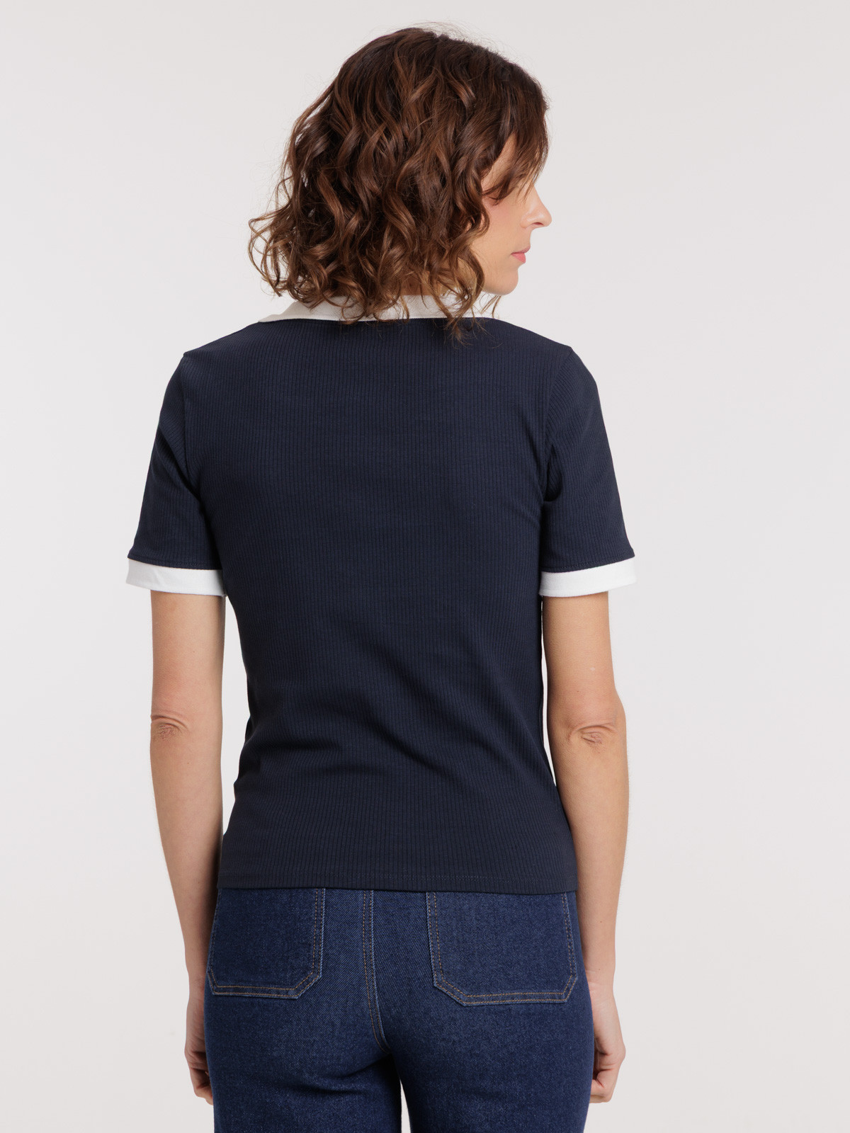 T-shirt col polo femme