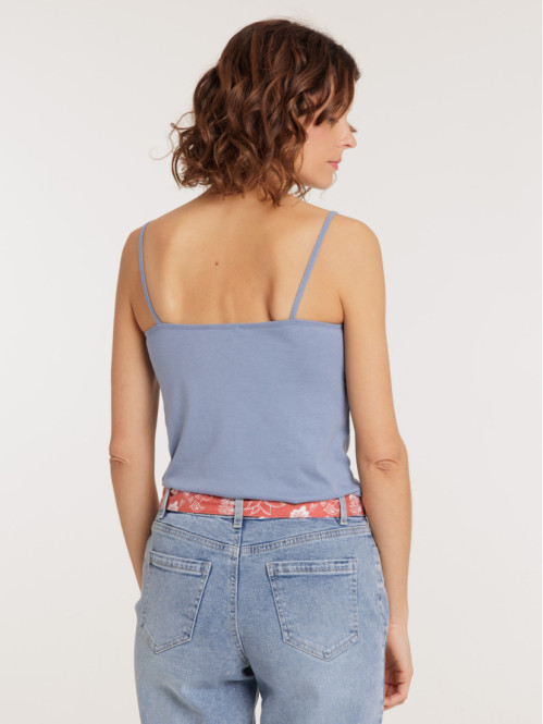 Débardeur à bretelles denim blue femme