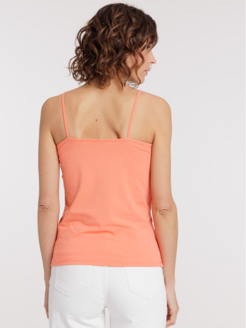 Débardeur bretelles col V coral femme Débardeur bretelles col V coral femme