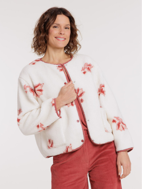 Veste sherpa fleurie...