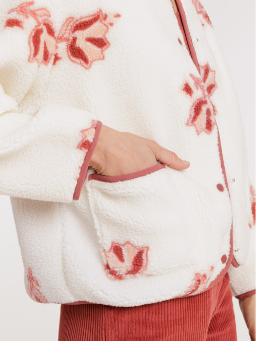 Veste sherpa fleurie...