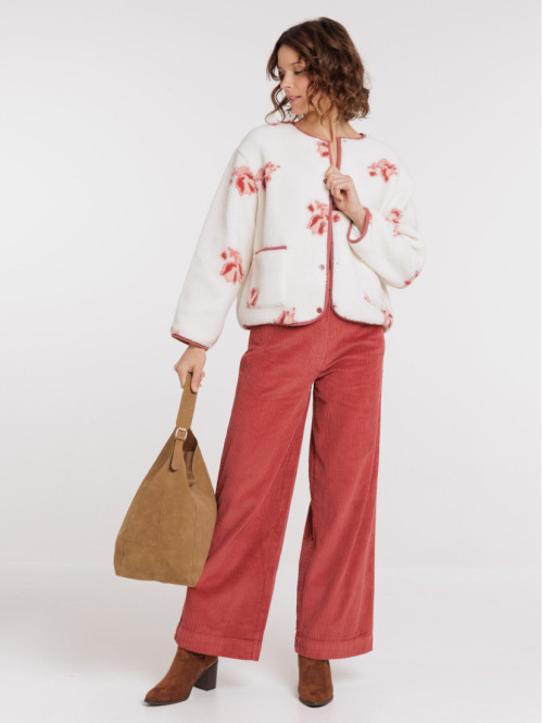 Veste sherpa fleurie...