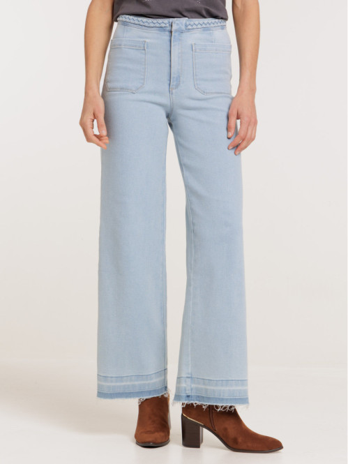 Jean wide leg détail tressé...