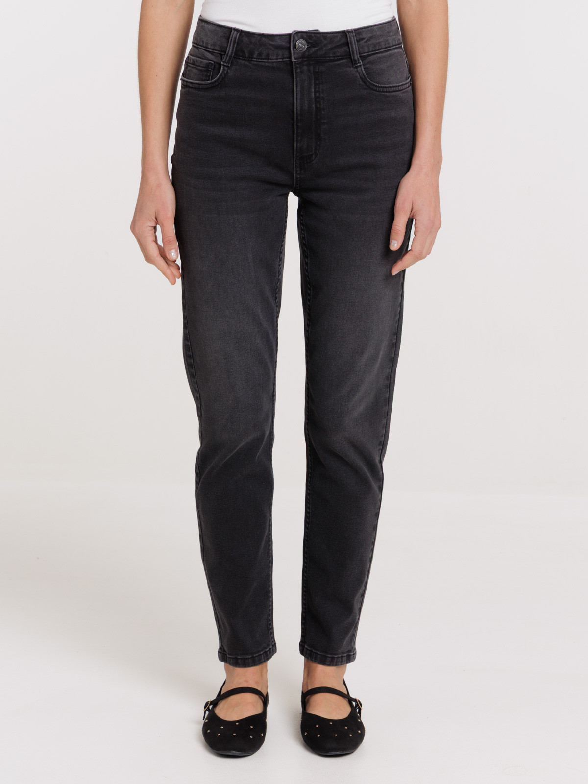Jean regular noir femme