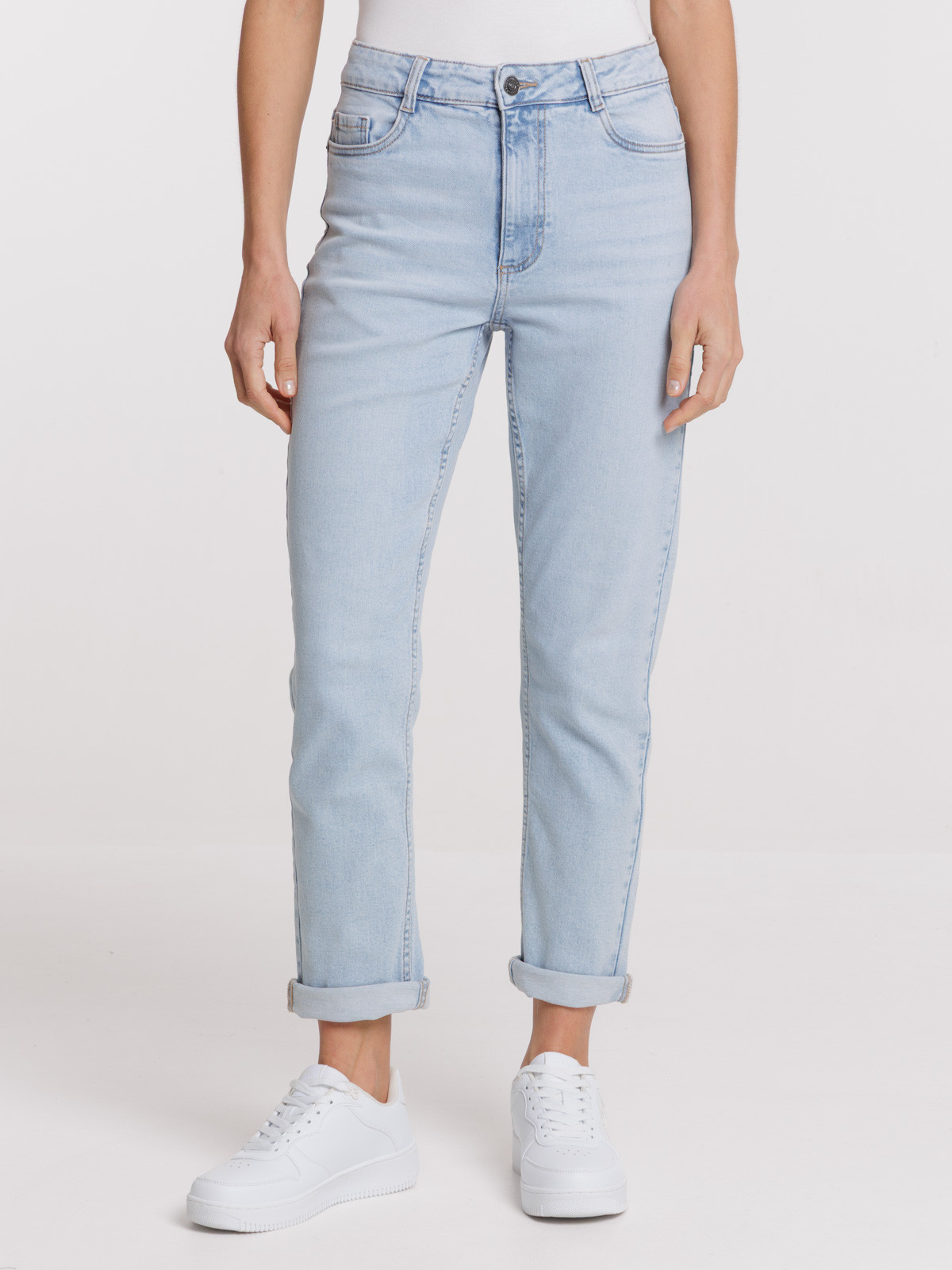 Jean regular bleach femme