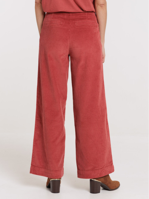 Pantalon velours large femme