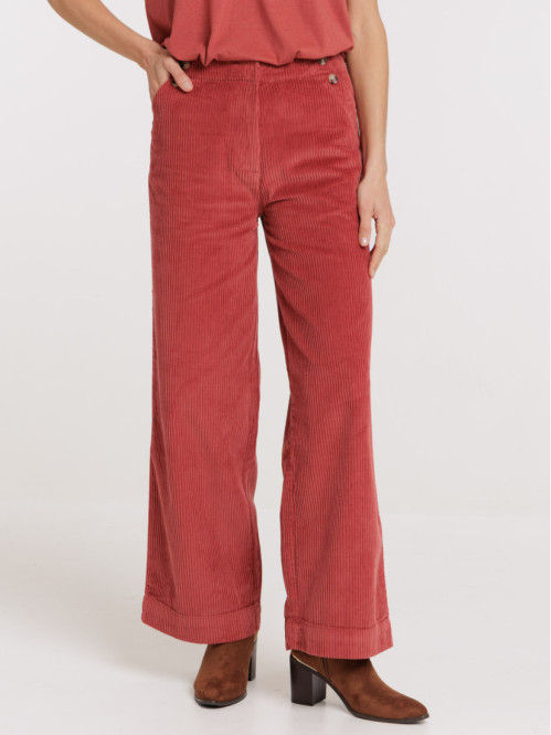 Pantalon velours large femme