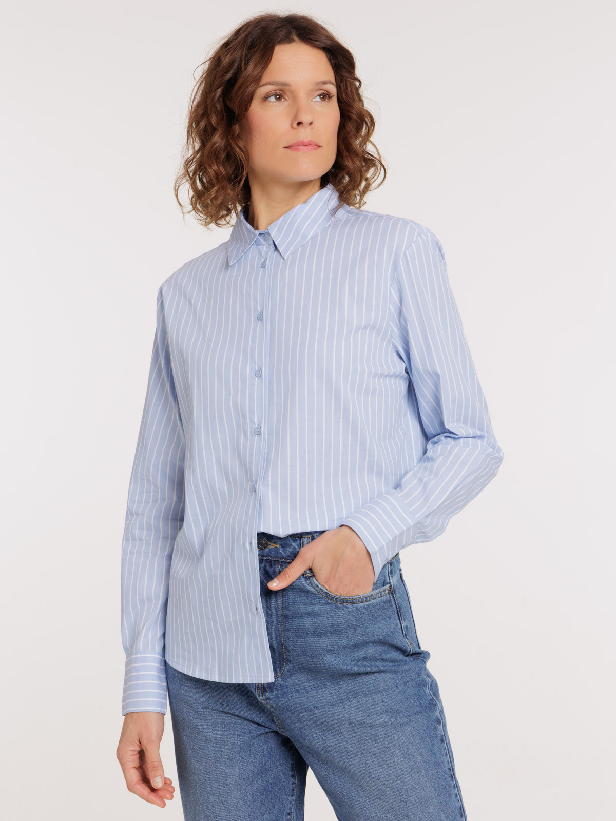 Chemise manches longues rayée femme Chemise manches longues rayée femme