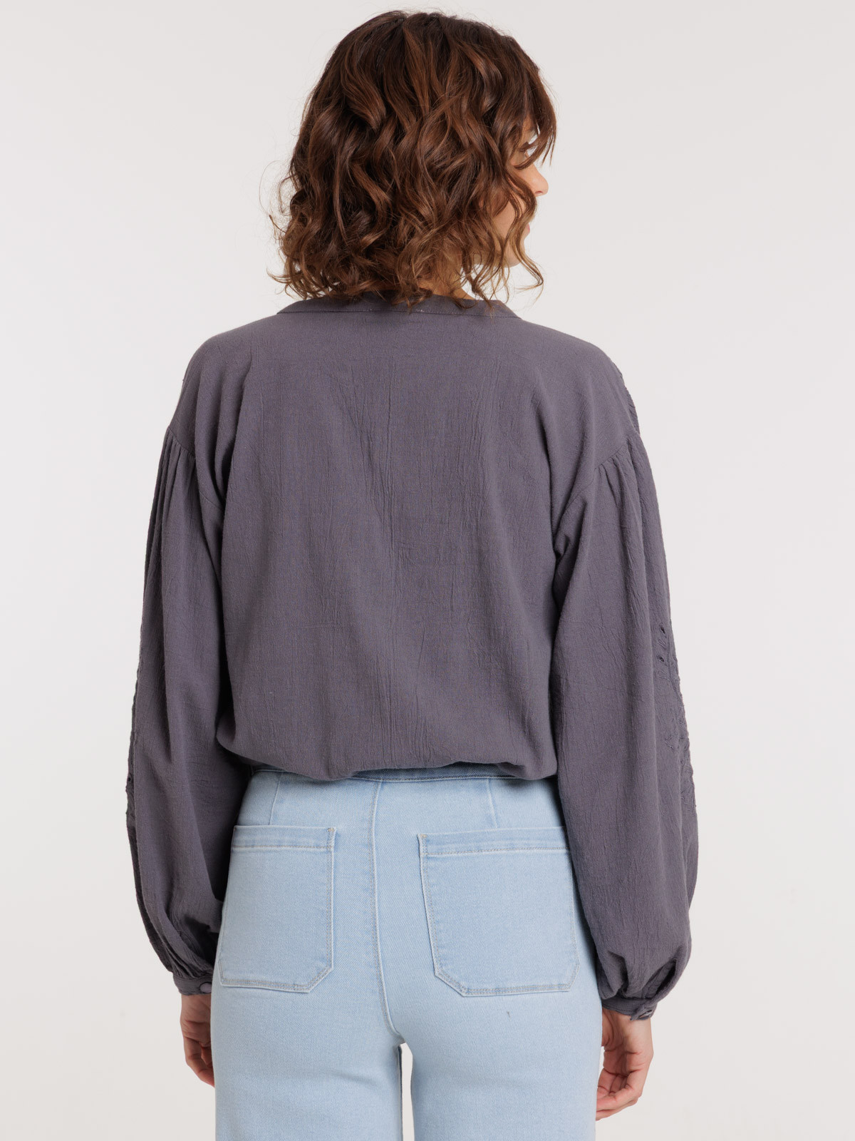 Chemise brodée manches longues femme Chemise brodée manches longues femme