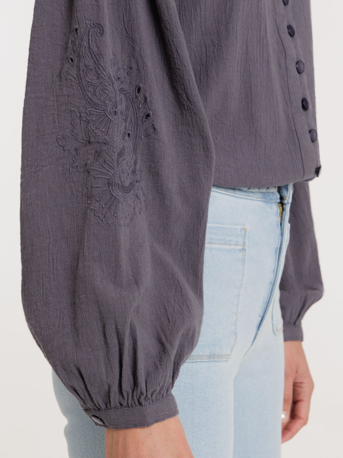 Chemise brodée manches longues femme Chemise brodée manches longues femme