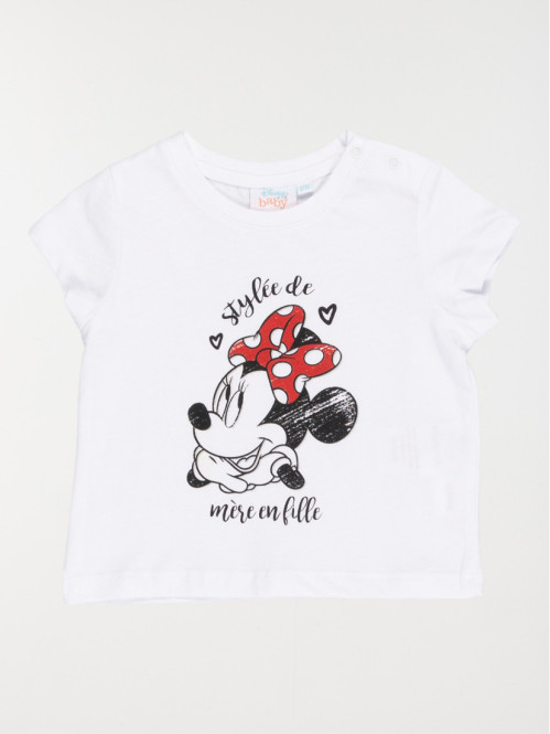 T-shirt Minnie blanc fille (3-24M)