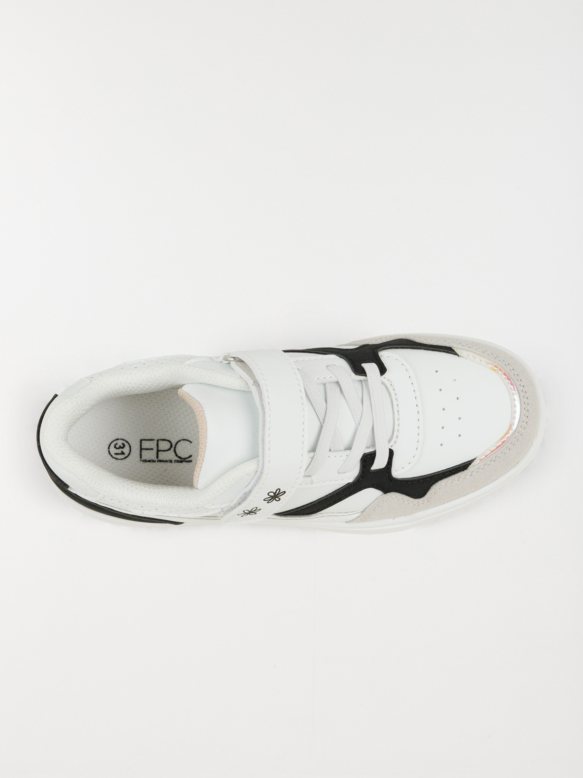 Baskets blanches fleurs fille (31-36) Baskets blanches fleurs fille (31-36)