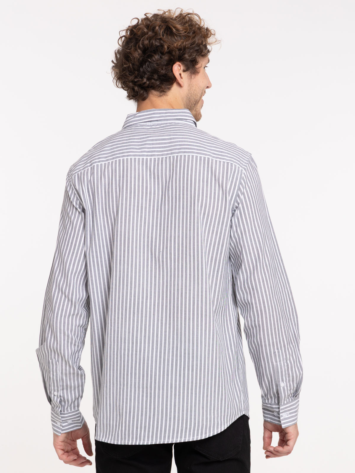 Chemise rayée grise homme