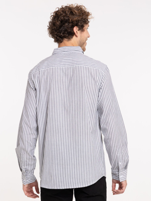 Chemise rayée grise homme