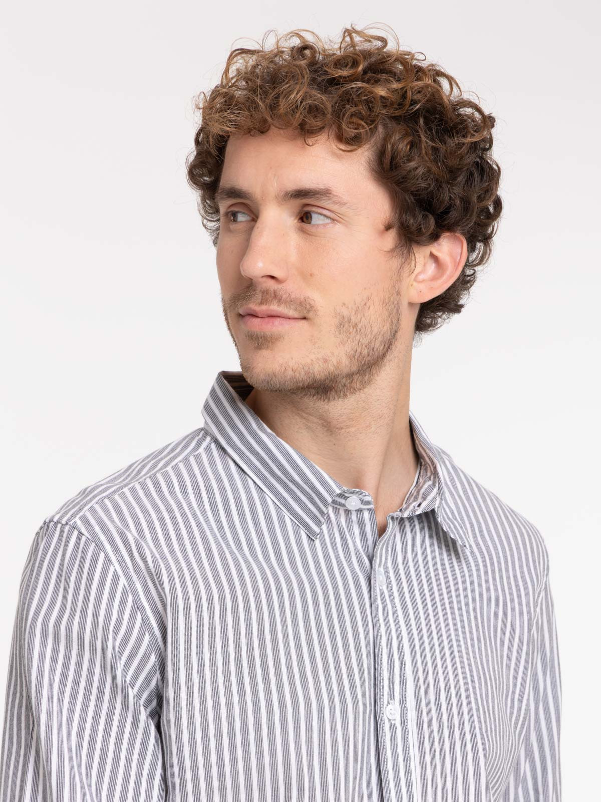 Chemise rayée grise homme