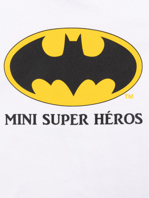 T-shirt mini Batman blanc garçon (3-24M)