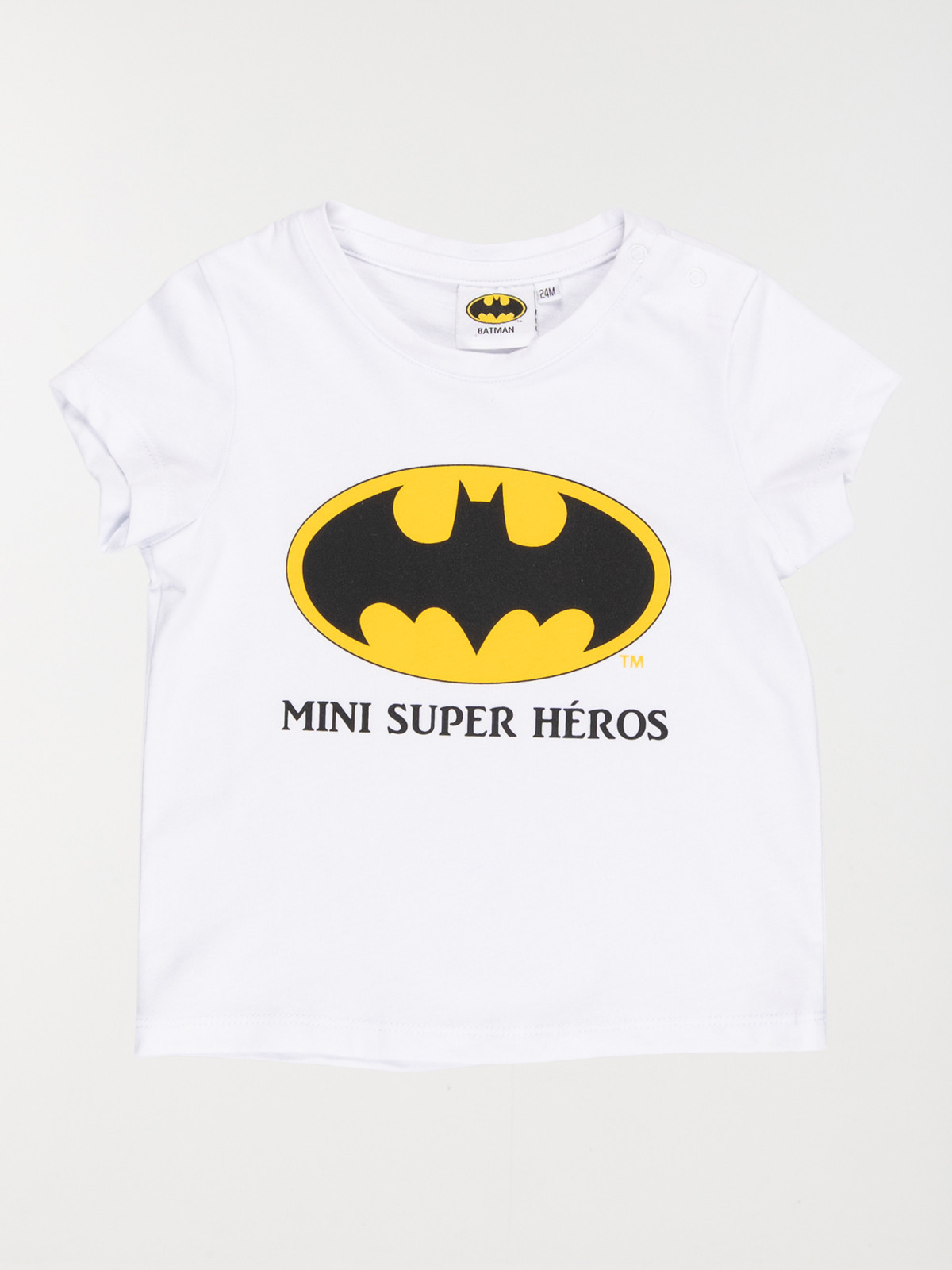 T-shirt mini Batman blanc garçon (3-24M)
