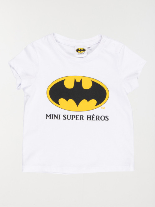 T-shirt mini Batman blanc garçon (3-24M)