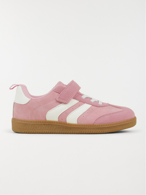 Baskets roses scratch fille...