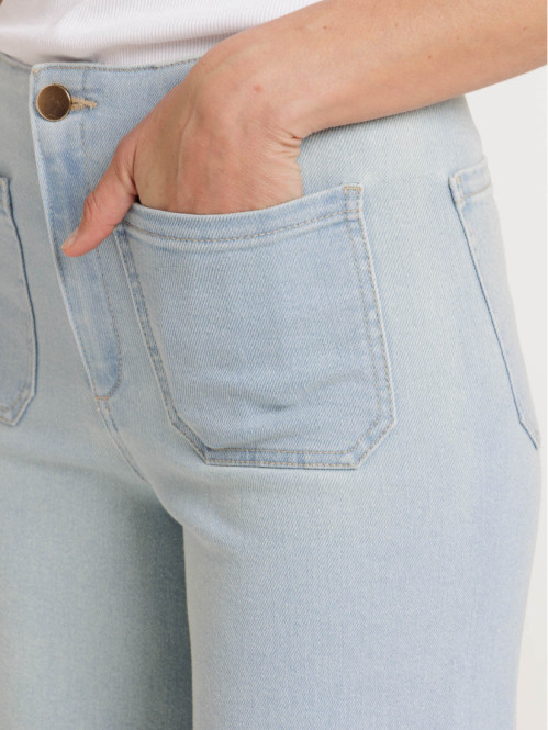 Jean wide leg bleach denim...