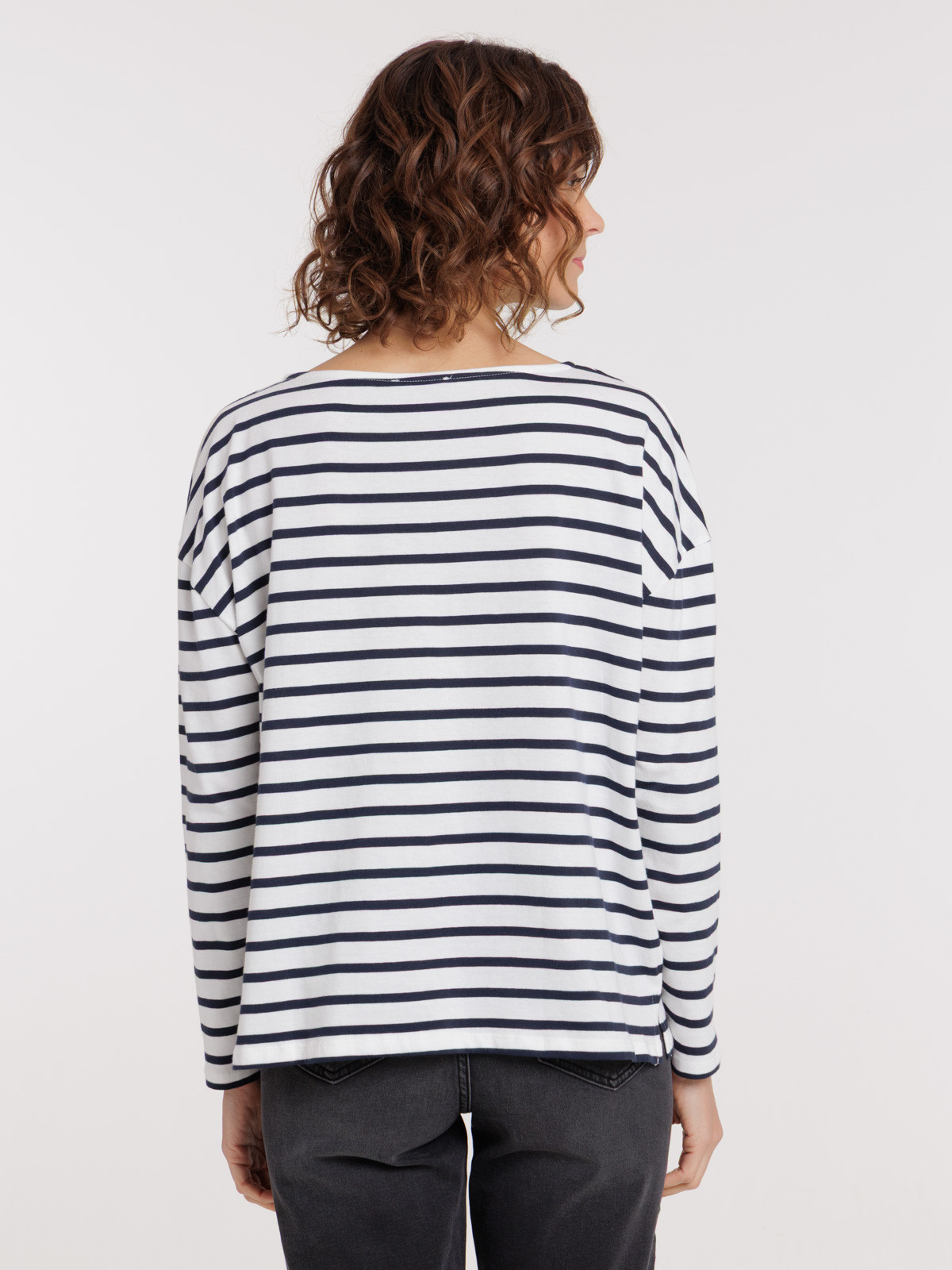 Tee-shirt femme rayé écru marine navy Tee-shirt femme rayé écru marine navy