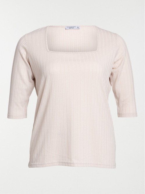 T-shirt col carré grande...