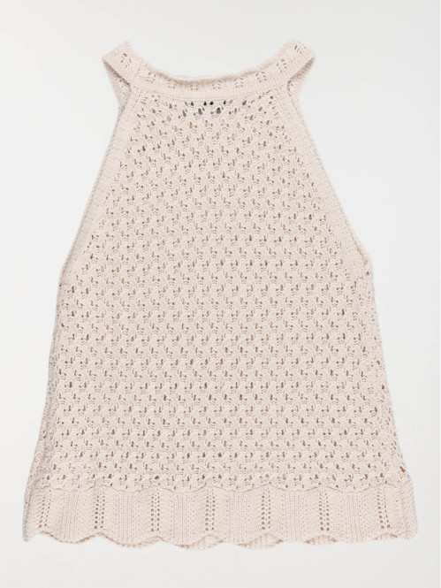 Top crochet crème grisée...