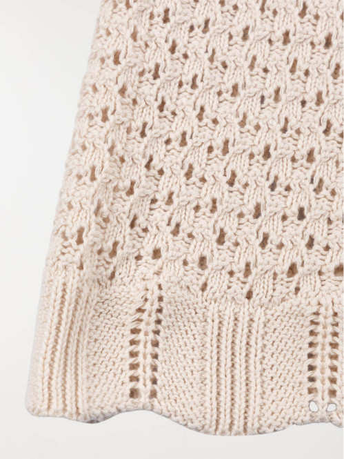 Top crochet crème grisée...