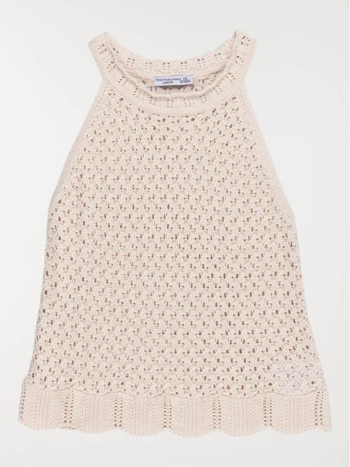 Top crochet crème grisée...