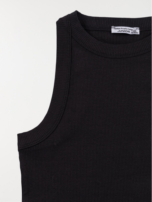 Robe noire côtelée fille...