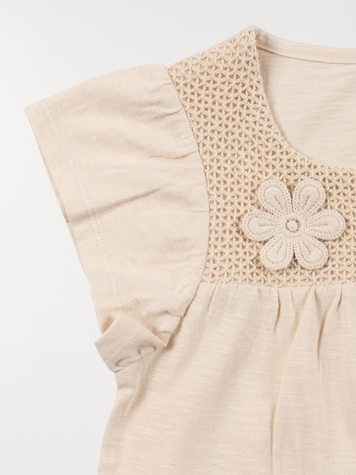 T-shirt fleurs en relief fille (3-12A)