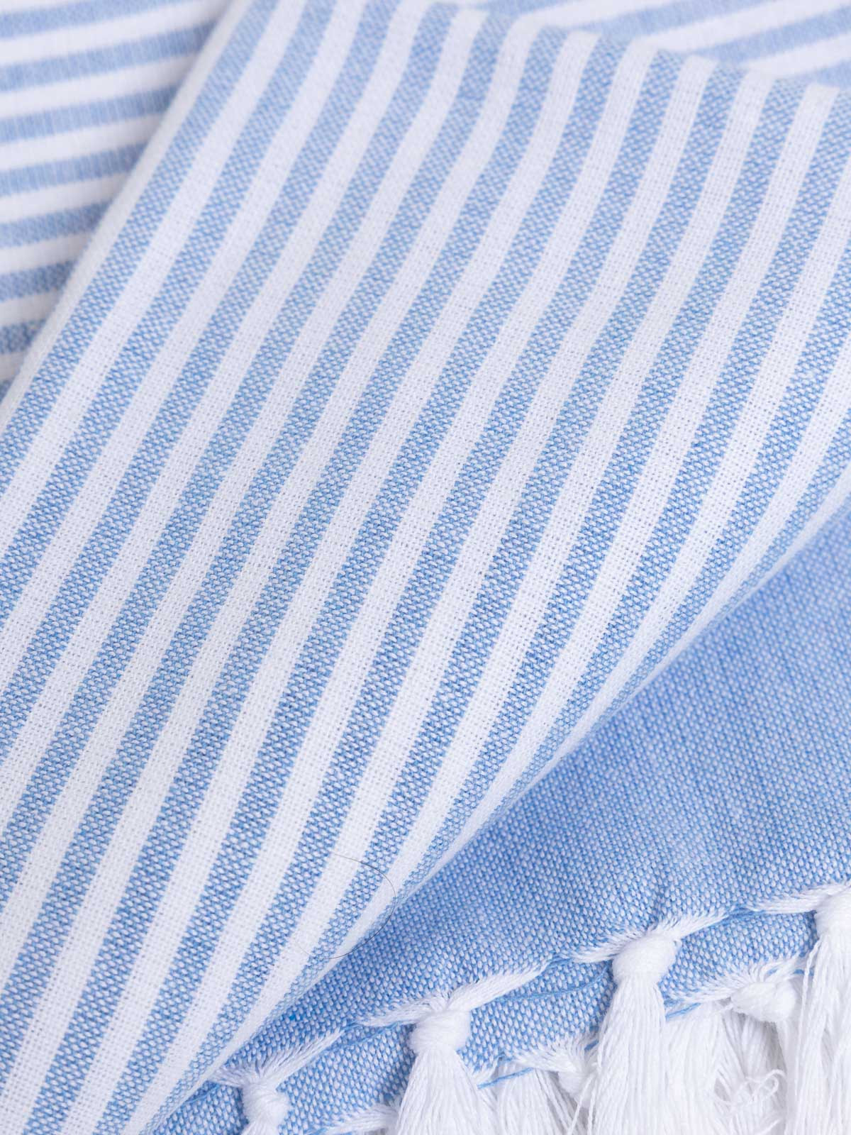 Fouta rayée bleue 80 x 150 cm