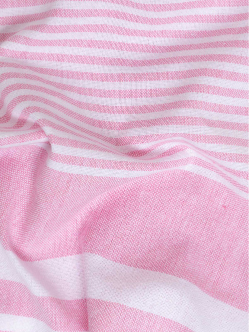 Fouta rayée rose 80 x 150 cm