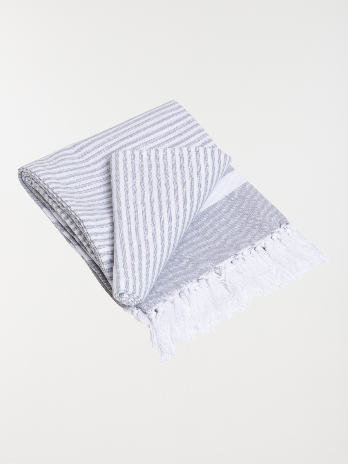Fouta rayée grise 80 x 150 cm