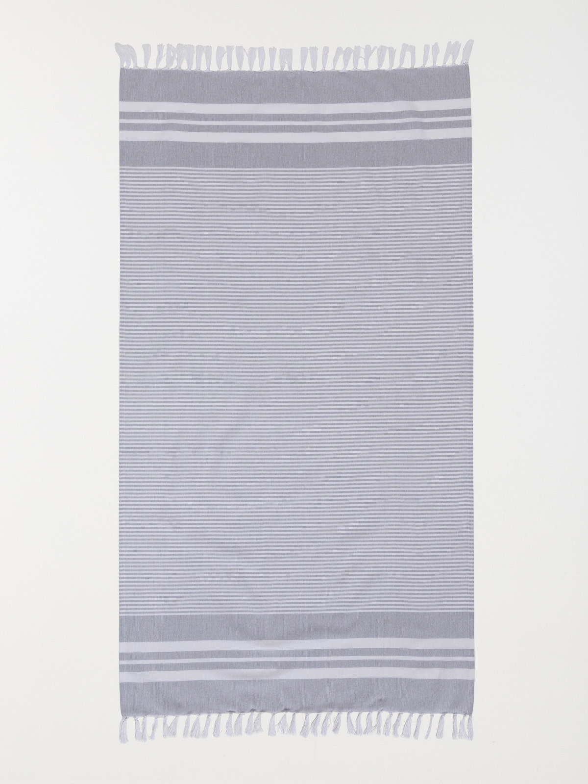 Fouta rayée grise 80 x 150 cm
