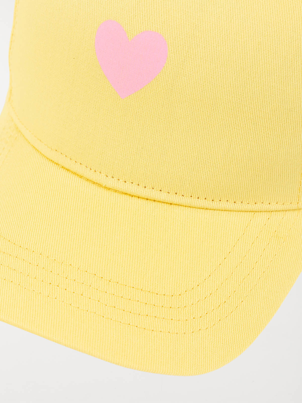 Casquette jaune clair coeur rose fille Casquette jaune clair coeur rose fille
