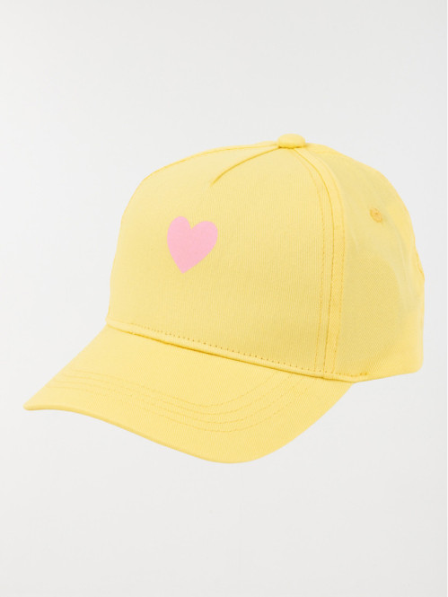 Casquette jaune clair coeur...