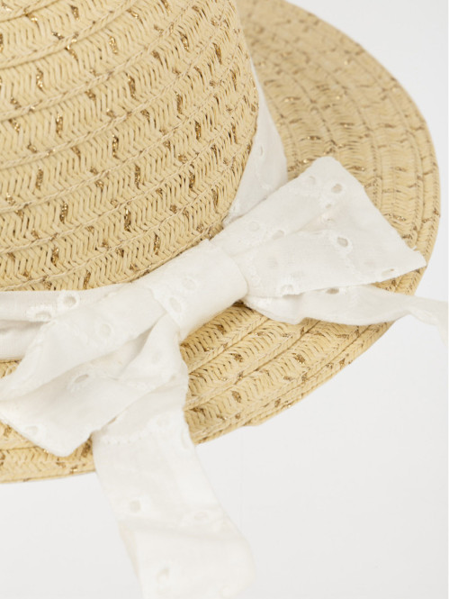 Chapeau de paille ruban...