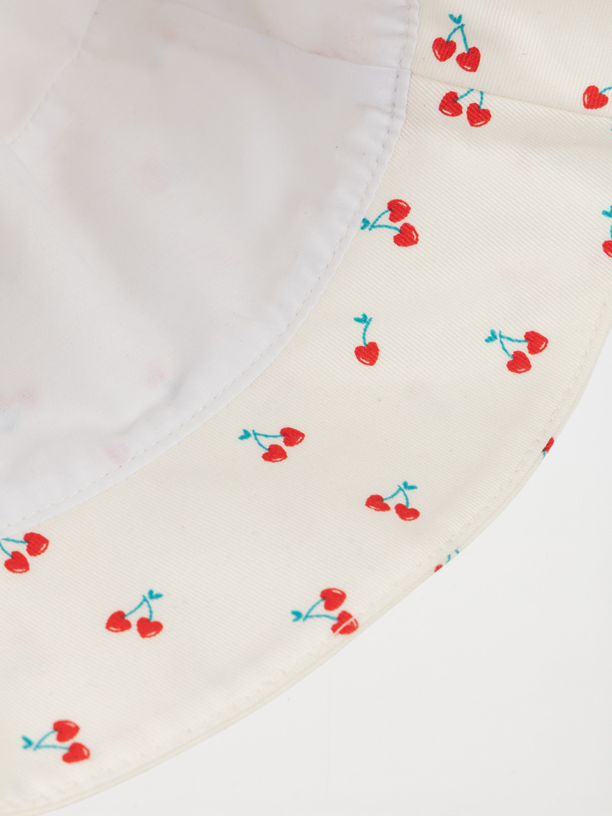 Bob écru motif cerises enfant Bob écru motif cerises enfant