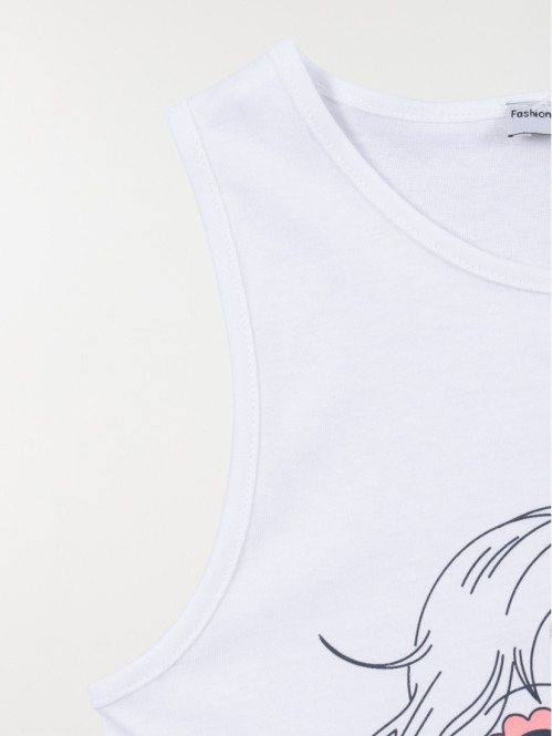 Débardeur blanc fille (3-12A)