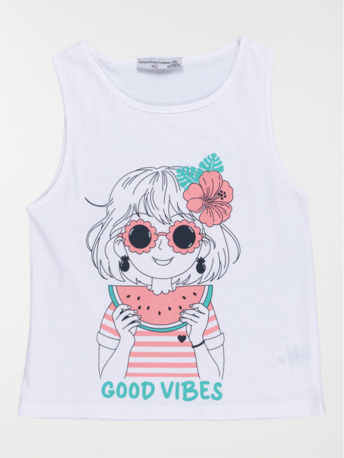 Débardeur blanc fille (3-12A)