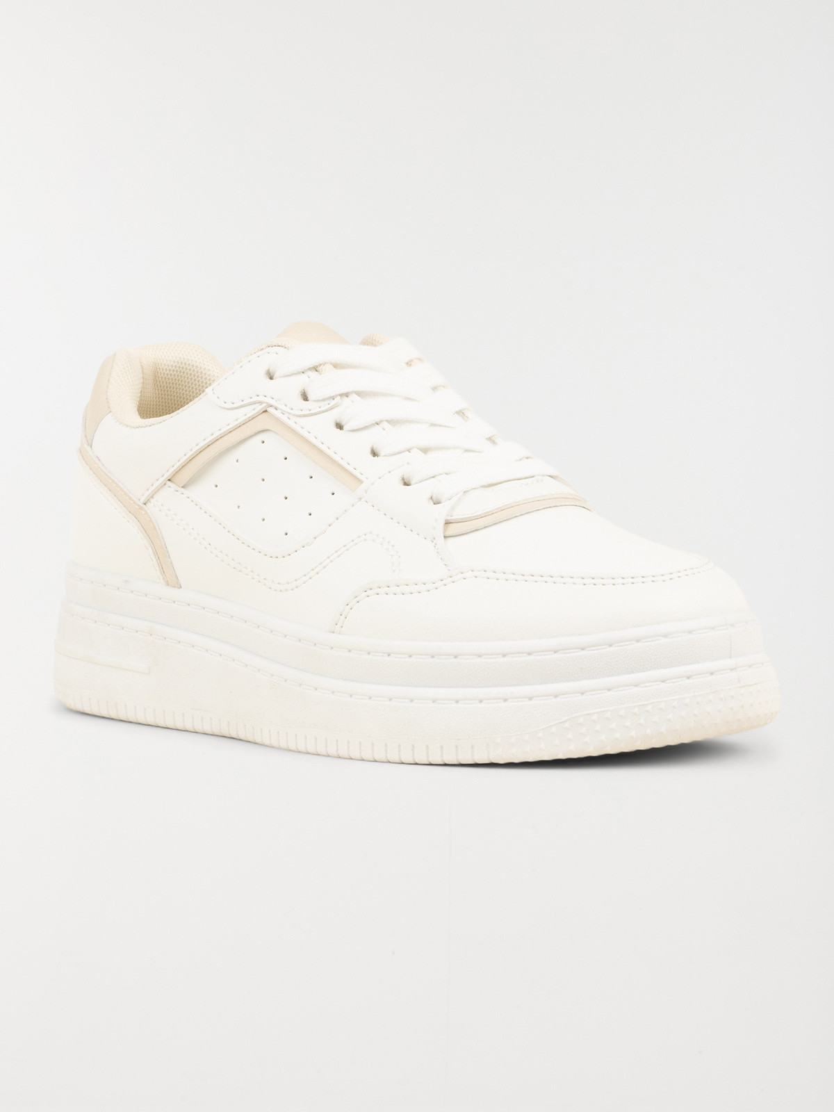 Basket blanche et beige femme (36-41) Basket blanche et beige femme (36-41)