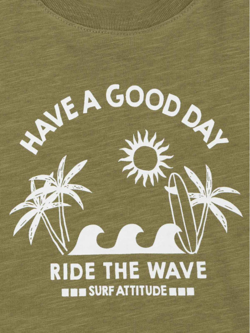 T-shirt col rond motif...