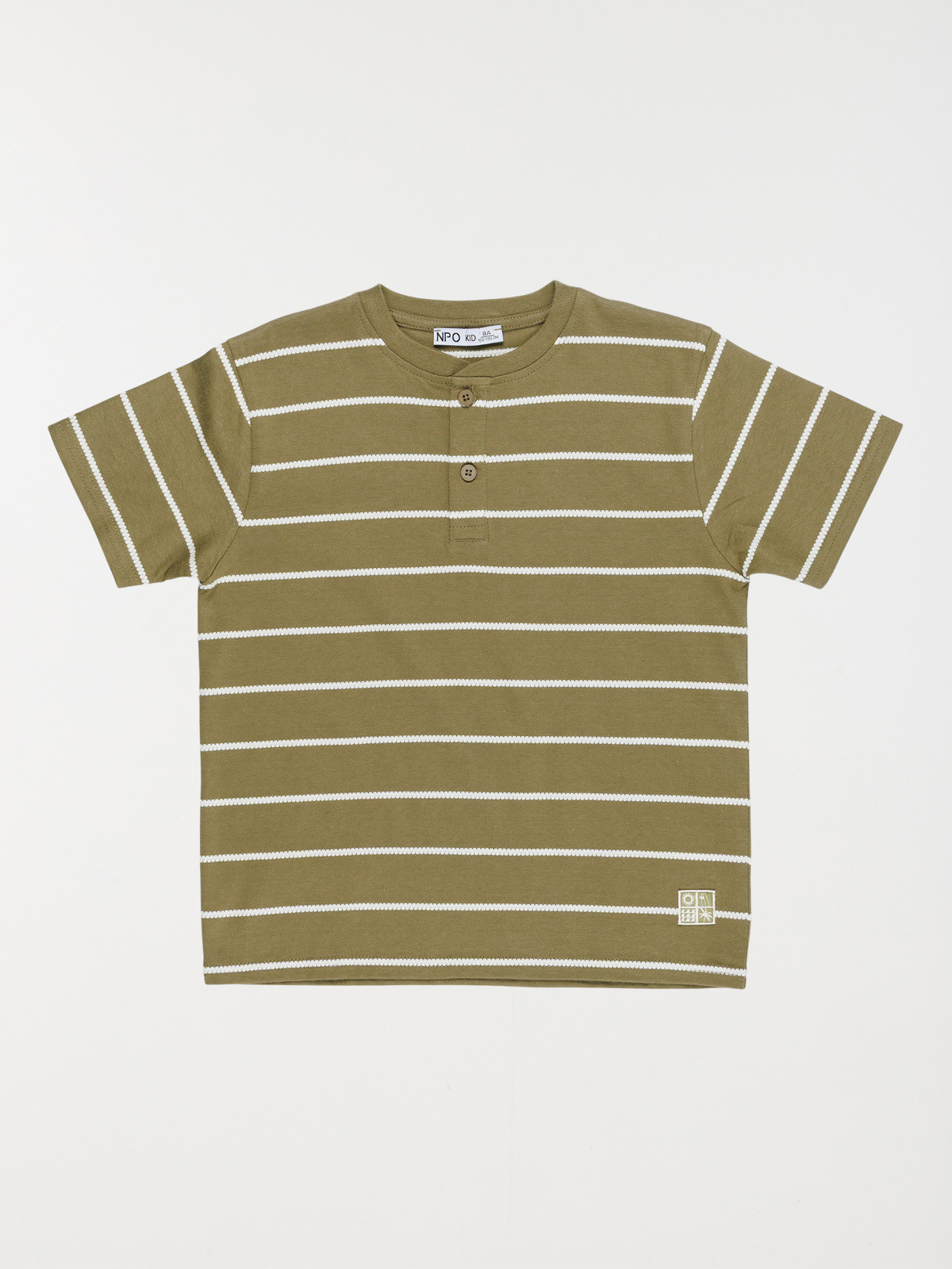 T-shirt col rond boutonné garçon (3-12A)