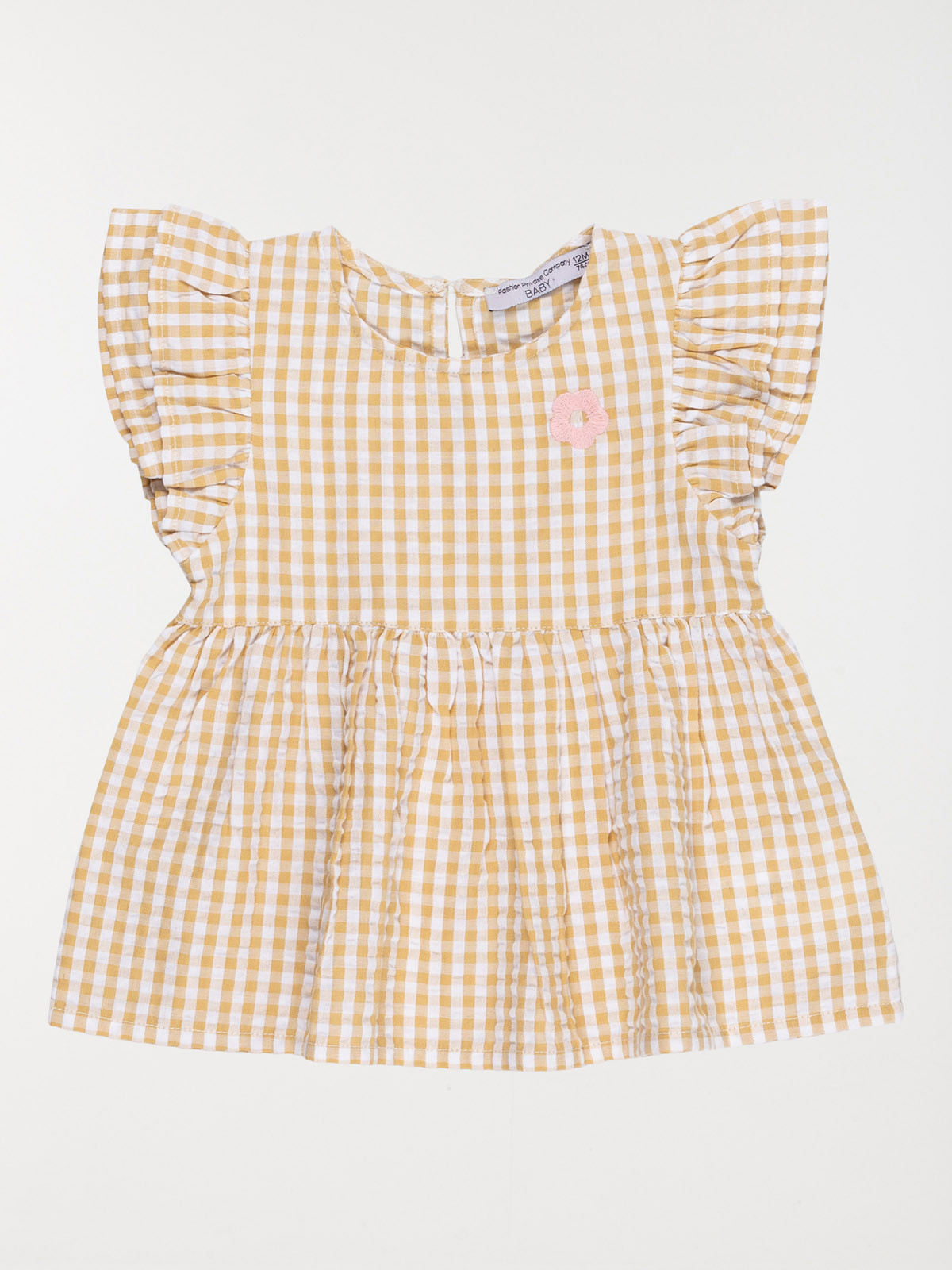 Blouse vichy fleur brodée fille (3-36M) Blouse vichy fleur brodée fille (3-36M)